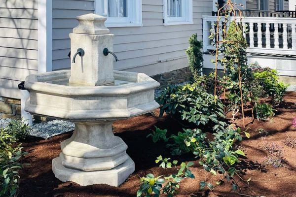 water feature and deer resistant landscaping