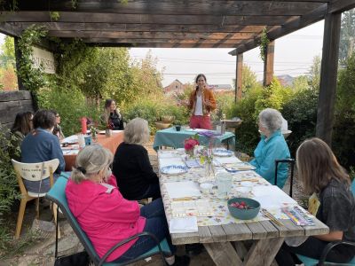 garden watercolor class at Shooting Star Nursery in Central Point, Oregon